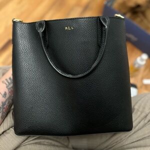 Ralph Lauren Vegan Leather Andover Mini Tote with Crossbody Strap